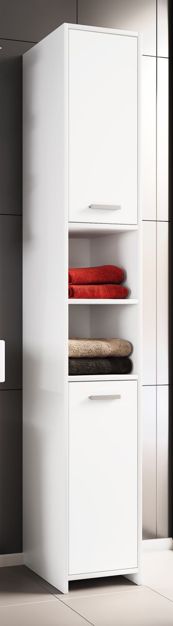 VCM Hochschrank mit 2 offene Regalfächer Zalo L Weiß