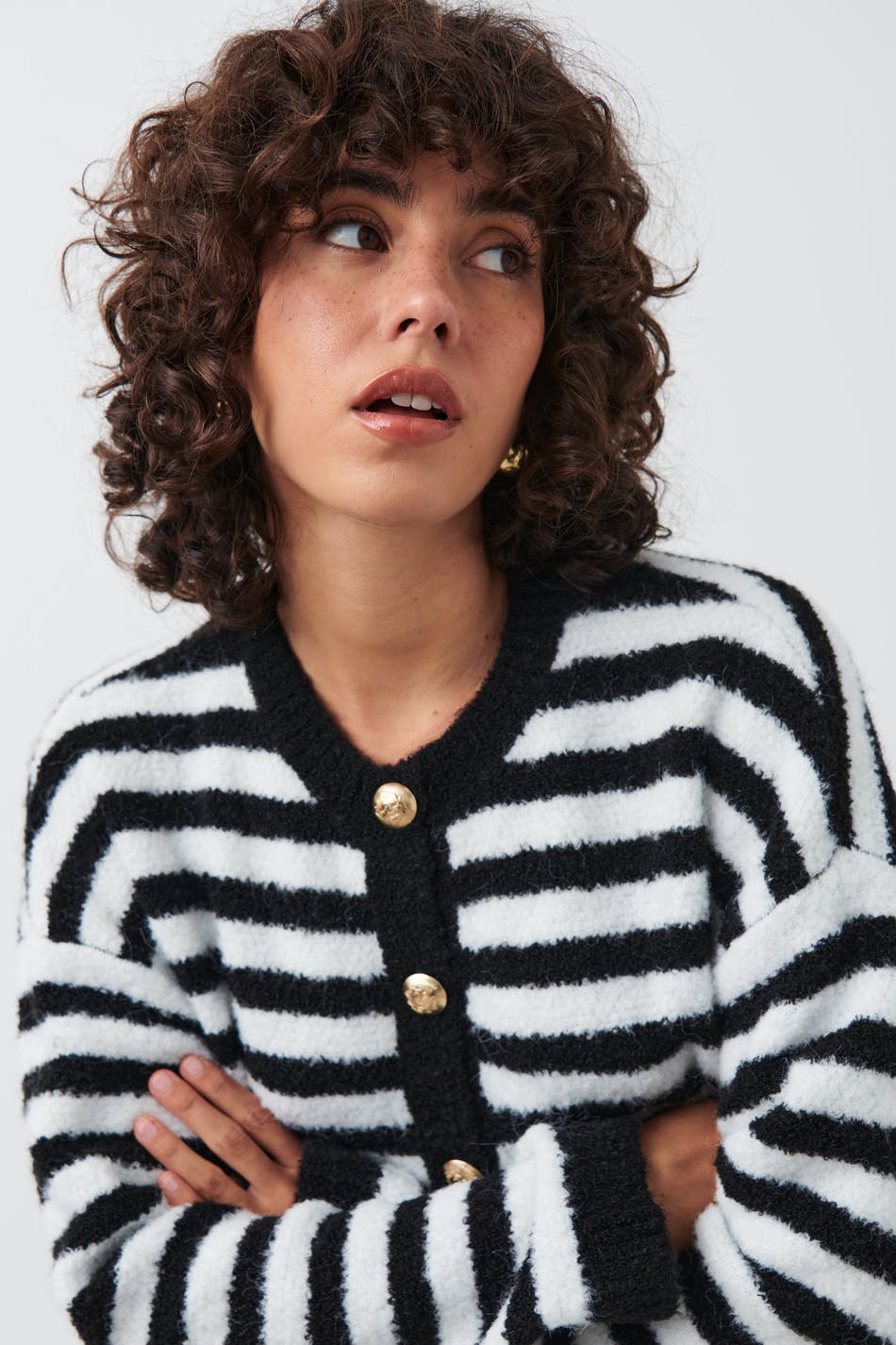 Stripe knitted cardigan