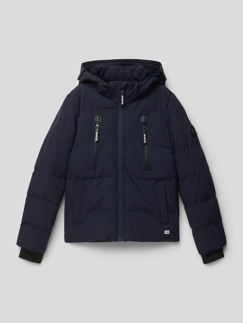 Steppjacke mit Kapuze Modell 'Arranzo' in marineblau