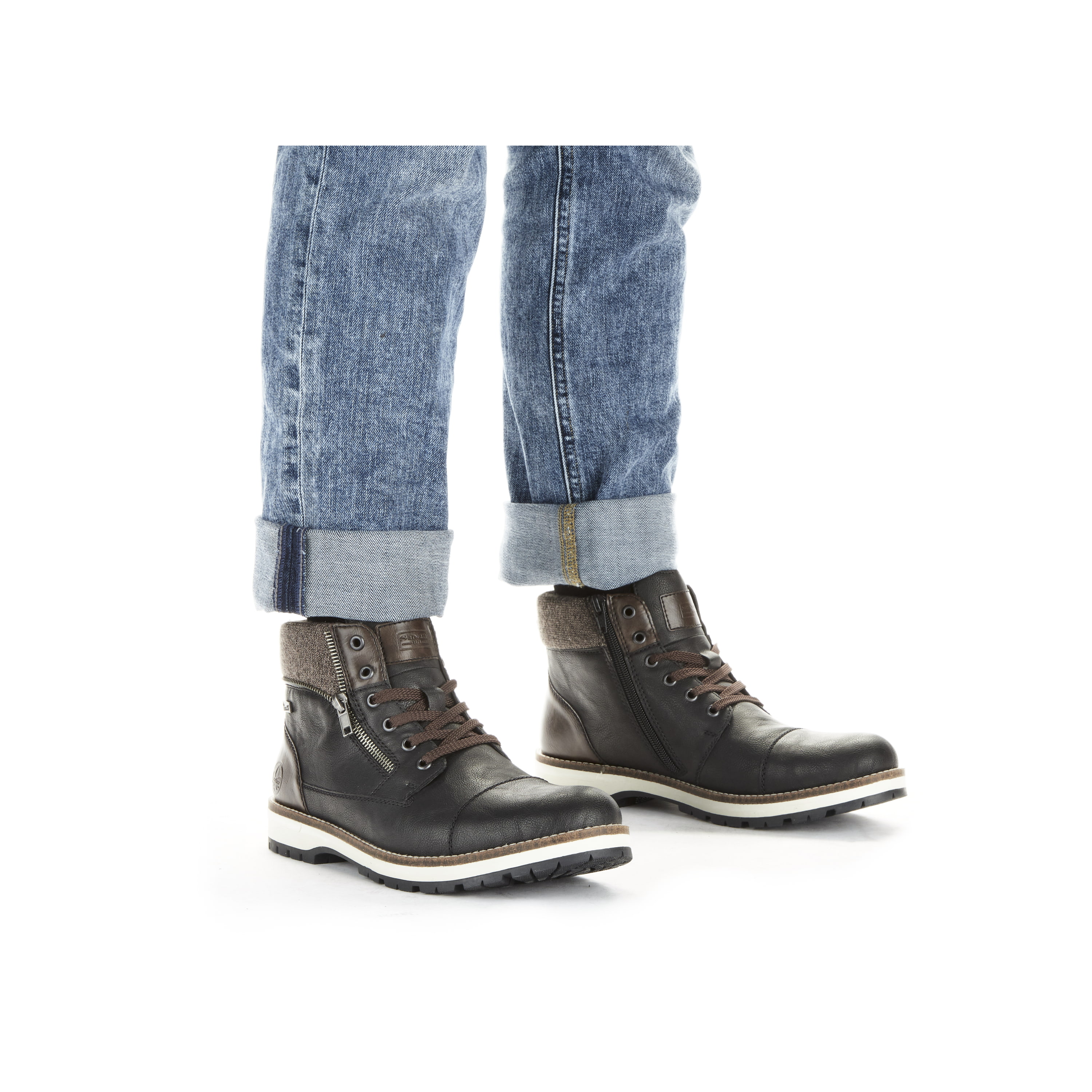 Rieker Herren Schnürstiefel nachtschwarz