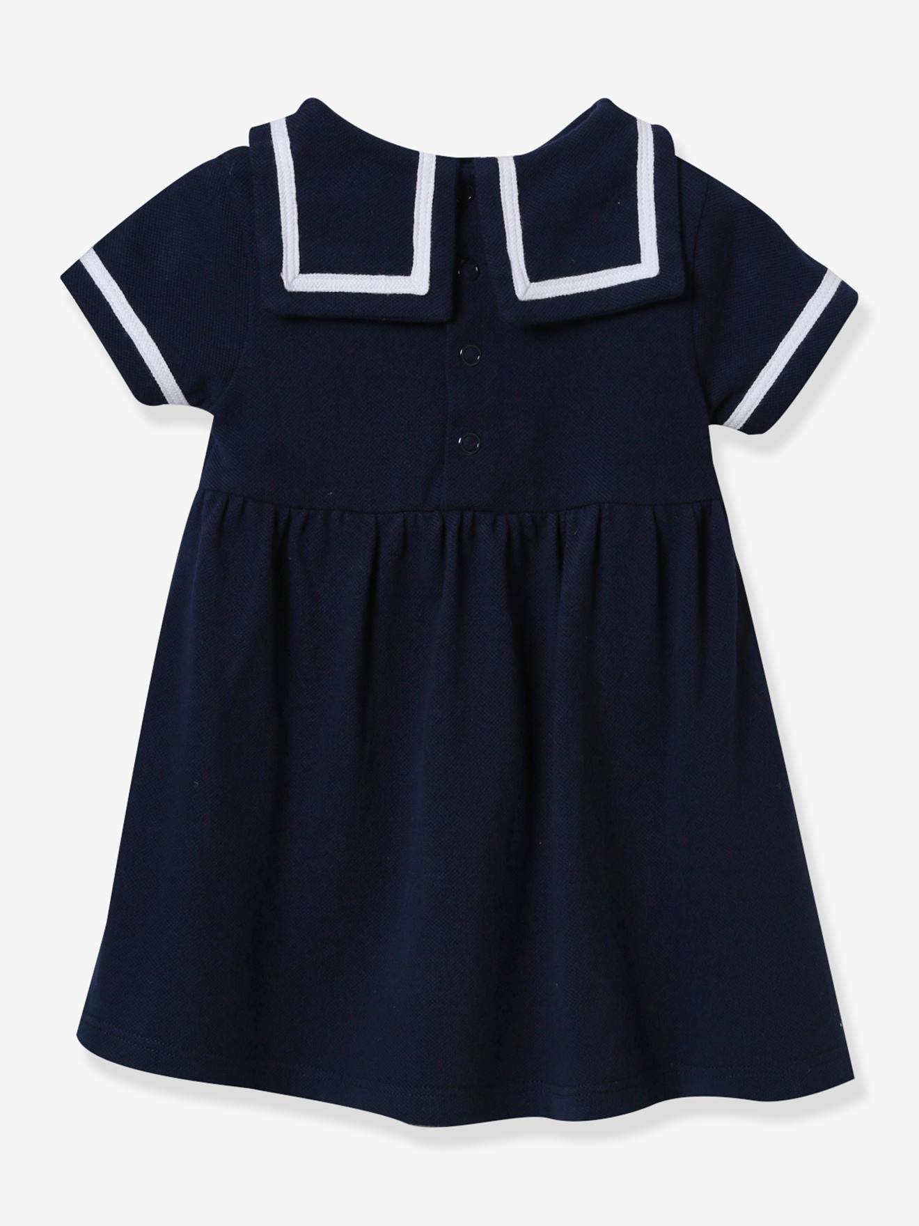 Robe bébé en piqué de coton CYRILLUS coton bio marine