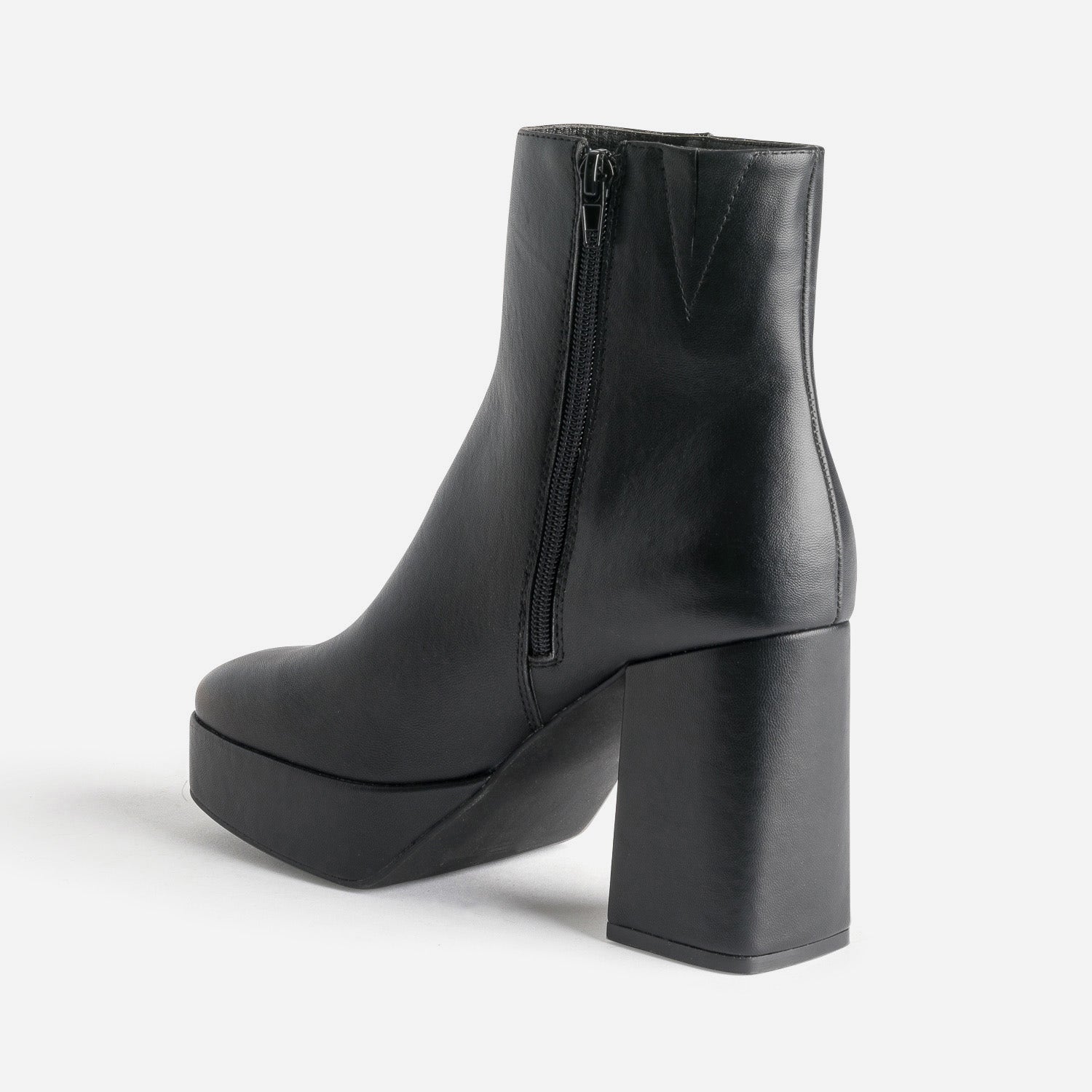 Boots TEXTO noir éco-conçu à talon carré