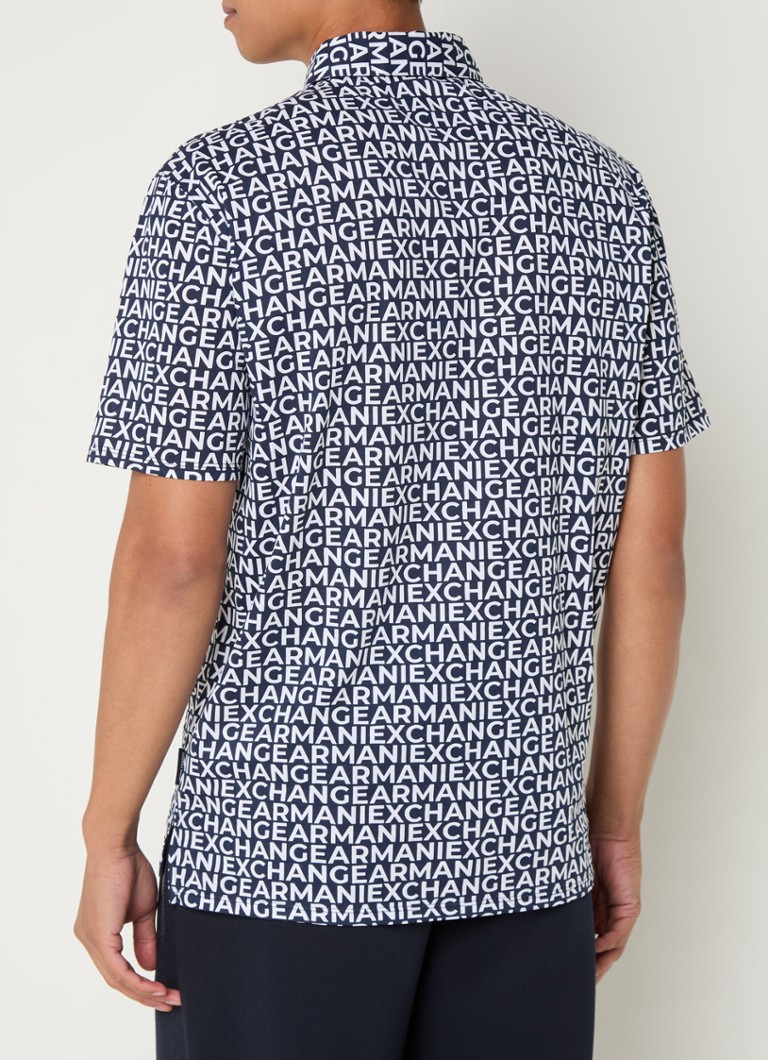 Polo Armani Exchange de corte regular com estampa gráfica