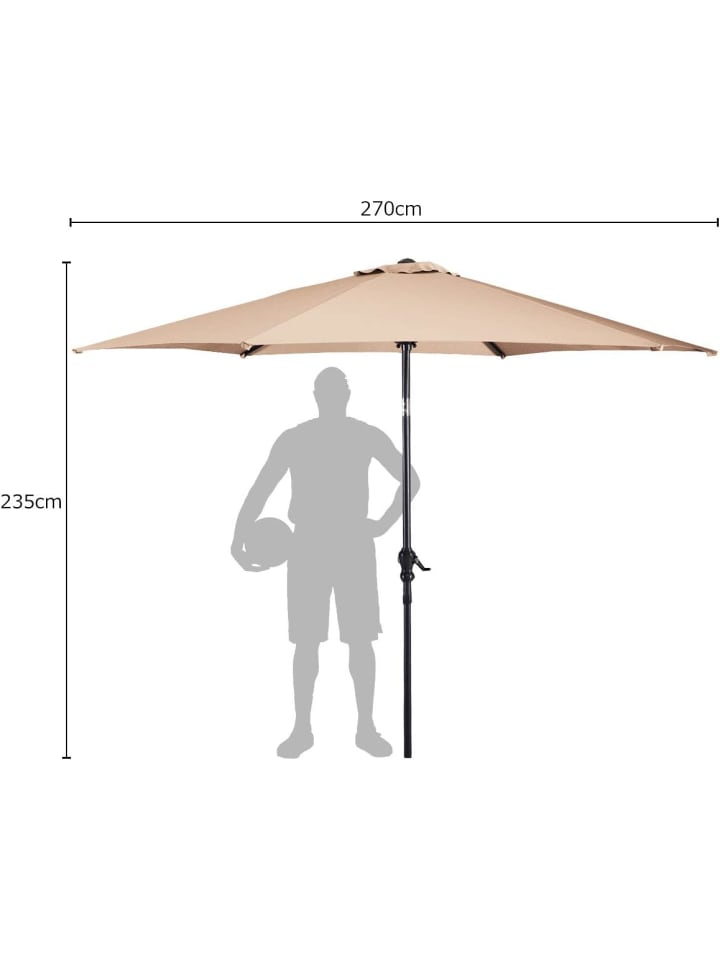 COSTWAY Sonnenschirm 270 cm in Beige günstig kaufen onesize