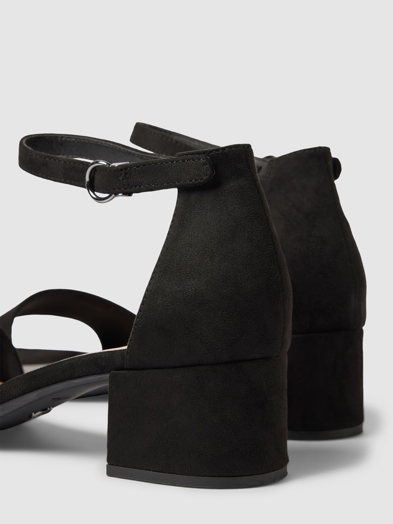 Sandalette in Wildleder-Optik in schwarz