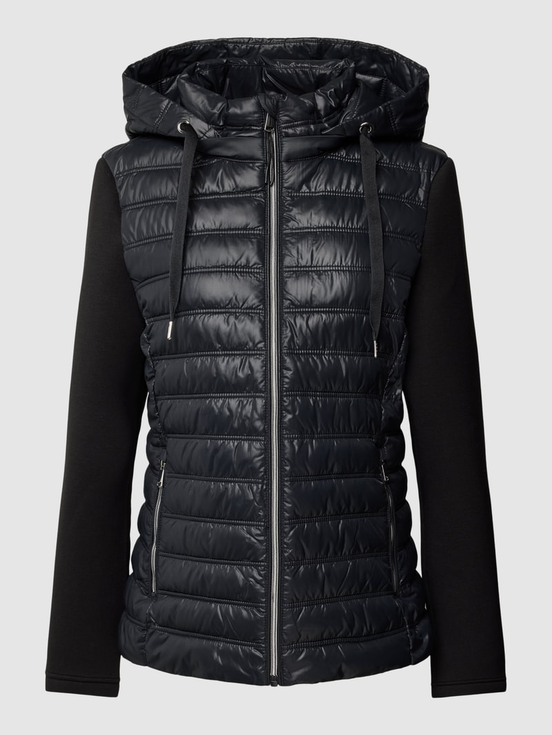 Jacke mit Two-Tone-Machart in schwarz