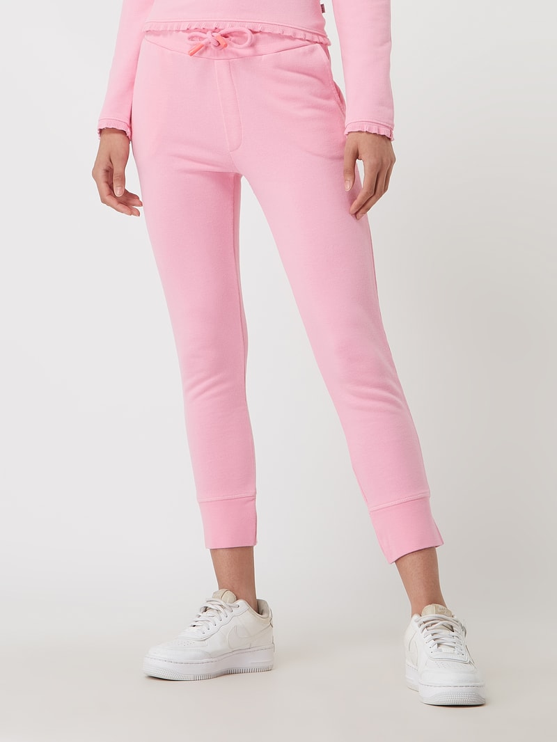 Sweathose aus Baumwollmischung in neon pink
