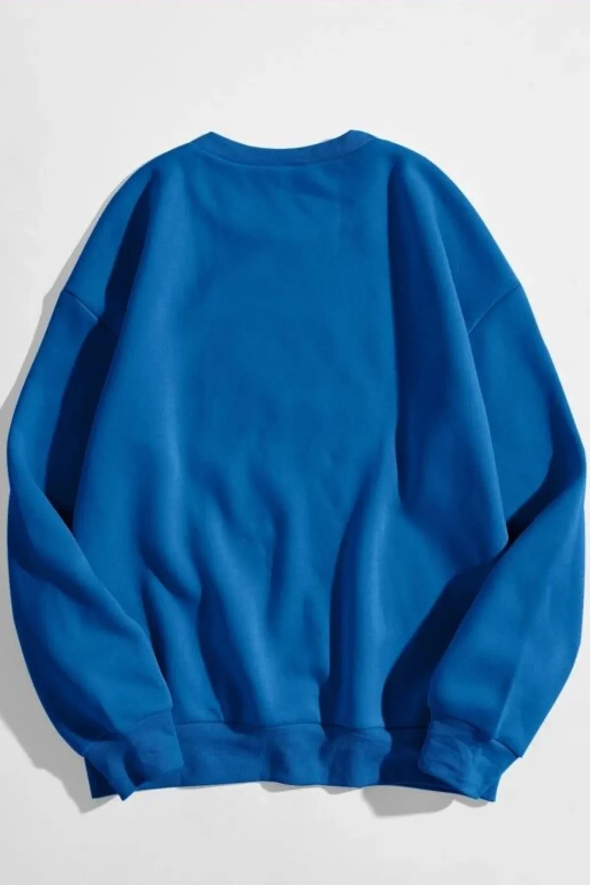 MODAGEN  Unisex-Sweatshirt in Sax-Blau, einfarbig, Rundhalsausschnitt, Oversize-Sweatshirt