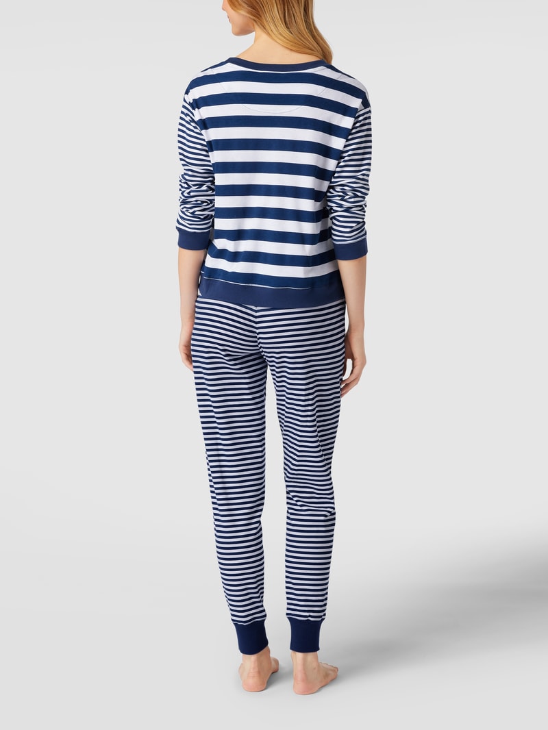 Pyjama mit Label-Print in marineblau