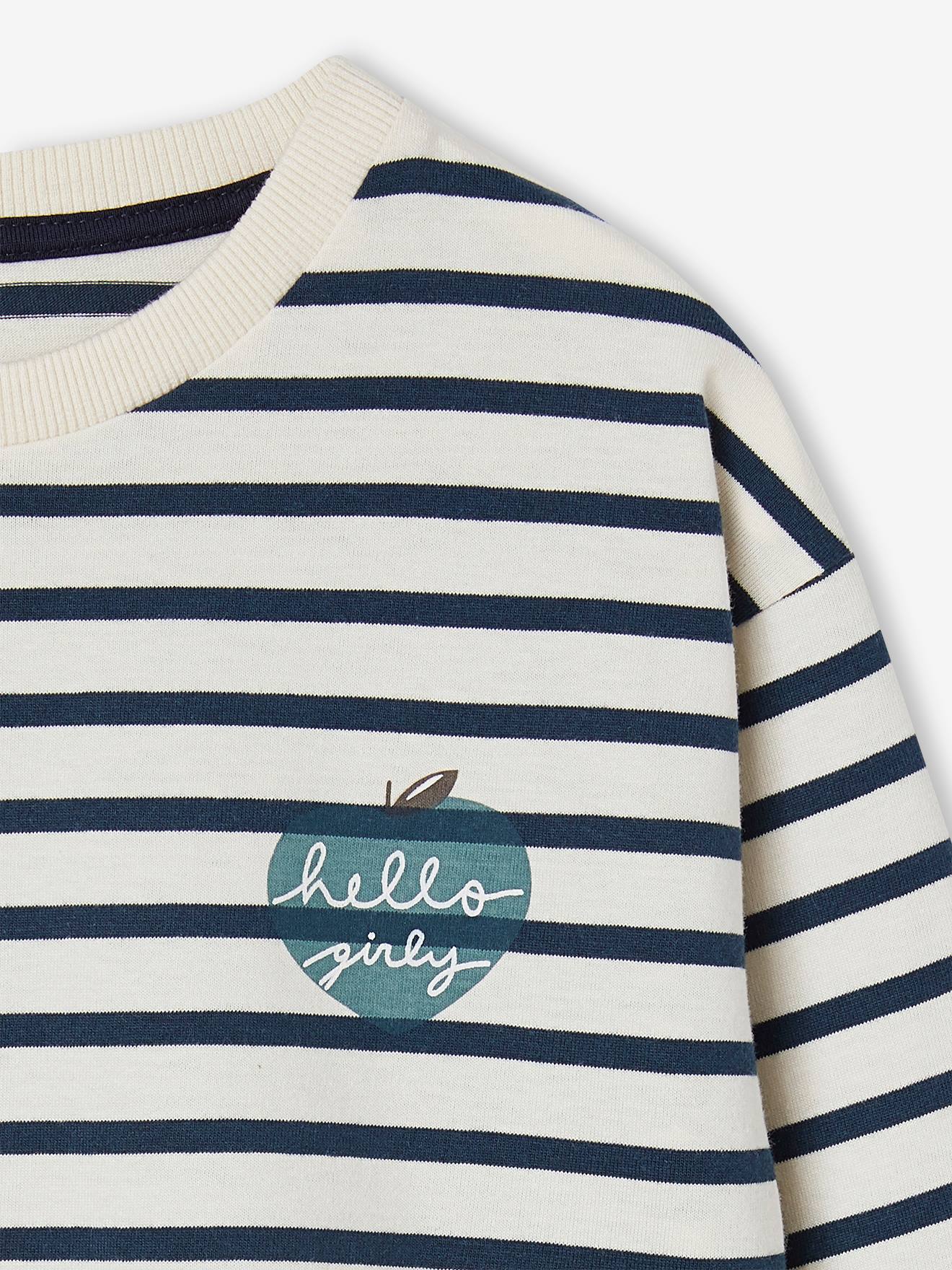 Vertbaudet Mädchen Shirt - blau gestreift