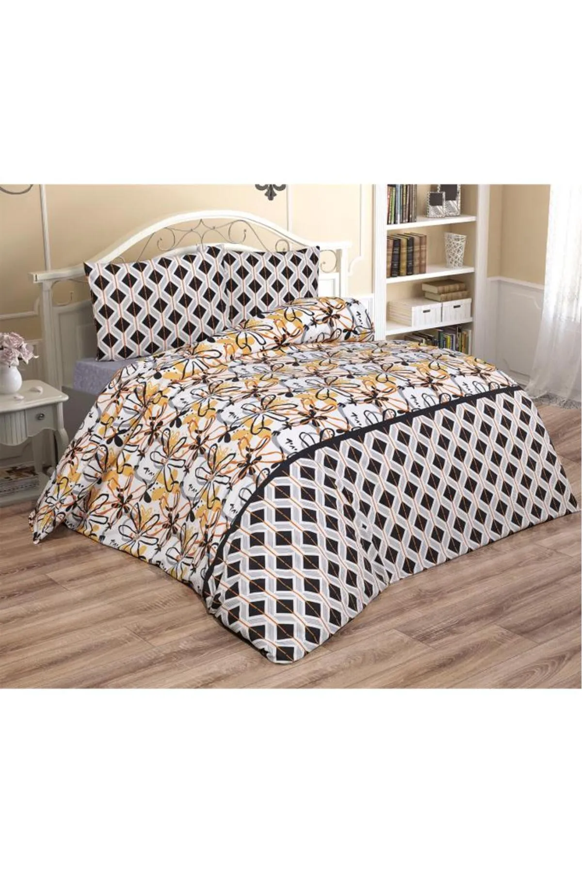 Çeyiz Diyarı  Bettwäsche Doppelbett - Braun - Gestreift