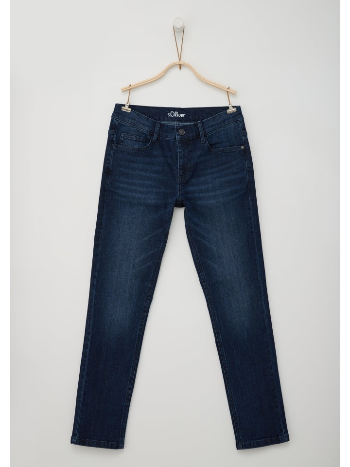 s.Oliver Jeans-Hose lang in Blau günstig kaufen