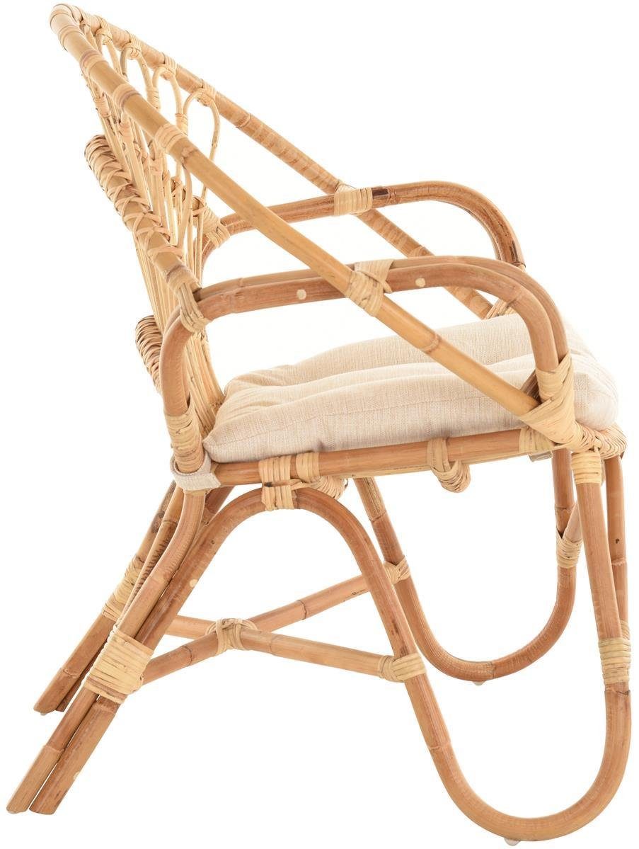 Krines Home Rattanstuhl Set/2 Korbsessel mediterran Lounge Rattansessel Natur Rattan (Tropic), Korbstuhl mit Armlehnen Wintergarten