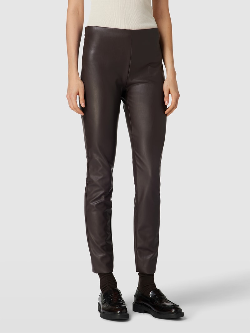 Leggings im unifarbenen Design Modell 'RESA' in dunkelbraun