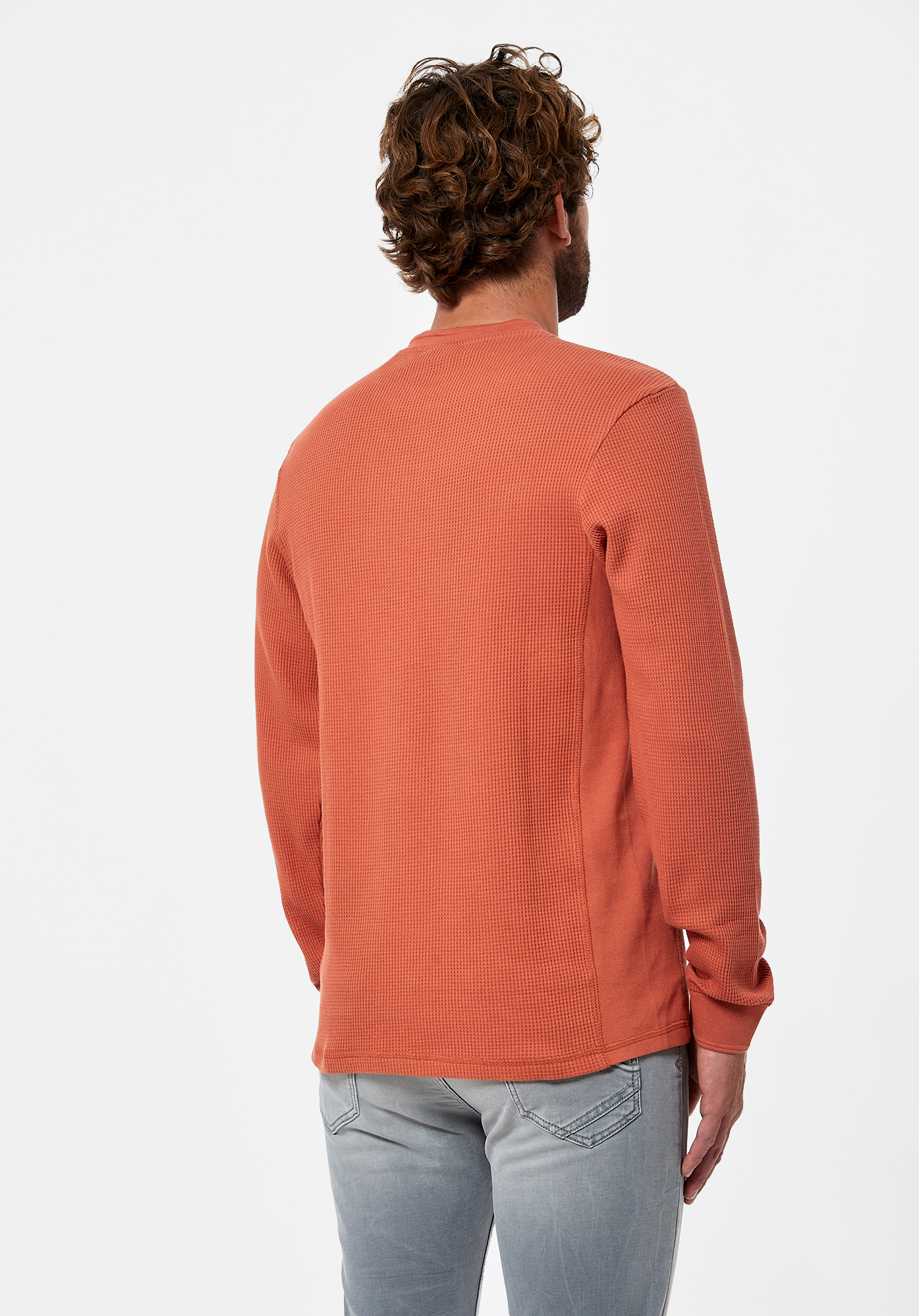 SAFLE  Pull orange Homme en 100% coton