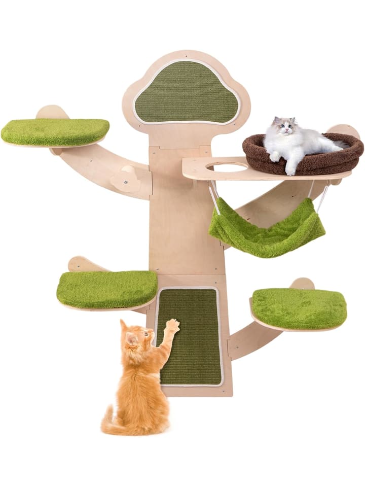 COSTWAY Katzenwand mit Plattformen in Grün günstig kaufen onesize