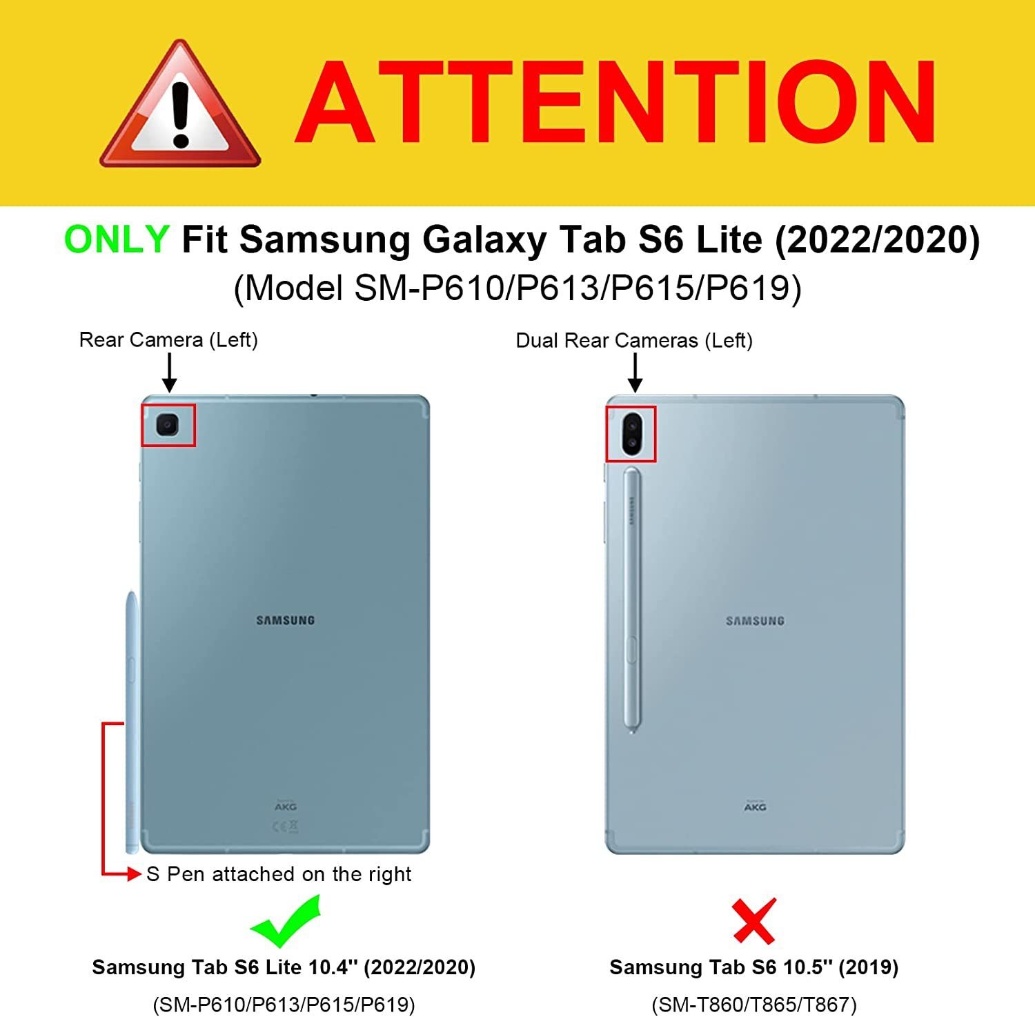 Fintie Tablet-Hülle Tastatur Hülle für Samsung Galaxy Tab S6 Lite 10.4 SM-P610/ P613/P615/P619 2022/2020 - Deutscher Tastatur mit Touchpad Magnetisch Abnehmbarer Keyboard