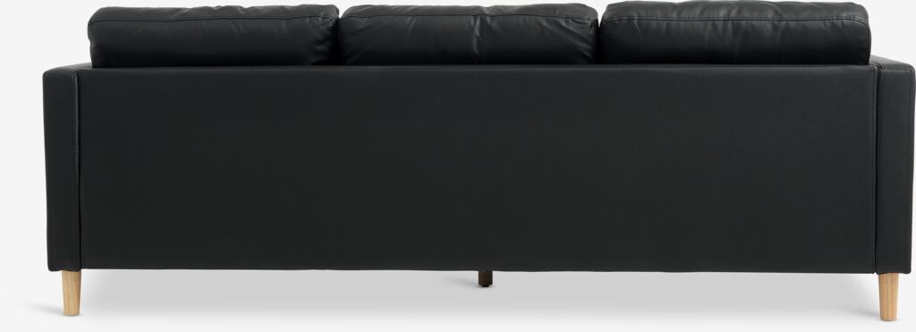 FALSLEV Sofa z szezlongiem FALSLEV czarna imitacja skóry