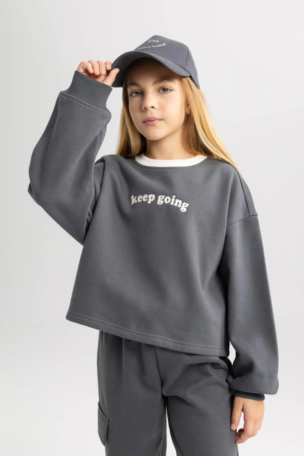 DeFacto  Bedrucktes Sweatshirt-Jogginghose-Set für Mädchen, 2-teilig