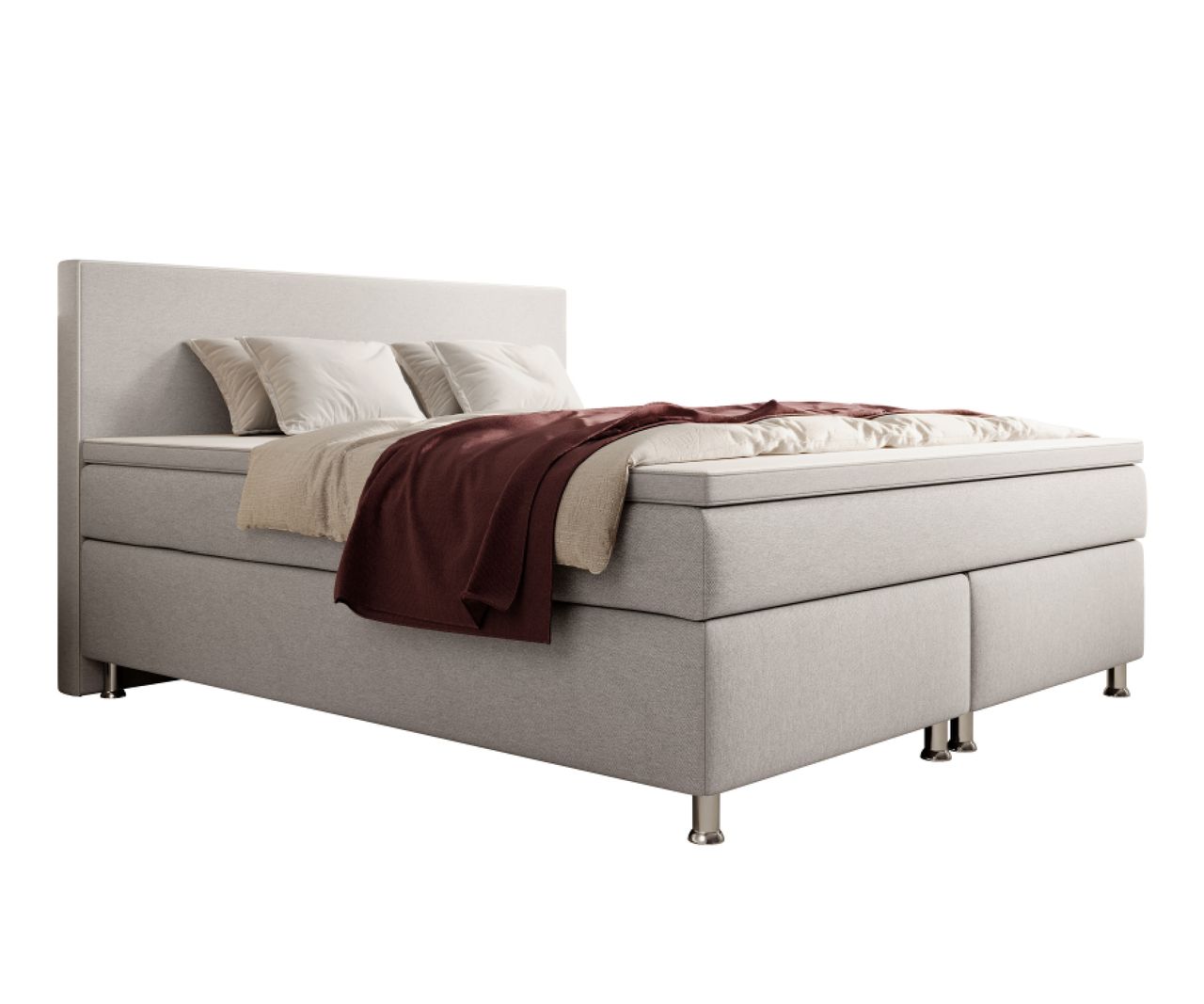 IHG Boxspringbett Gent 180x200cm Silbergrau BEZ-176626