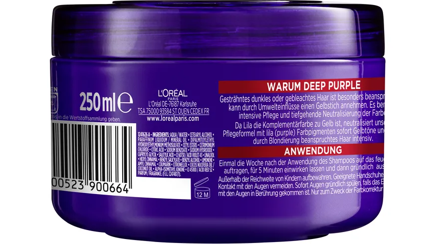 Elvital Color Glanz Deep Purple Maske 250 ml