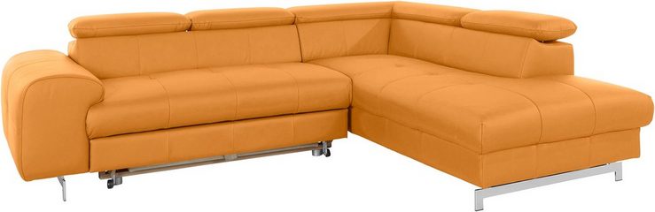 COTTA Ecksofa Chef, mit Kopfteilverstellung, wahlweise mit Bettfunktion