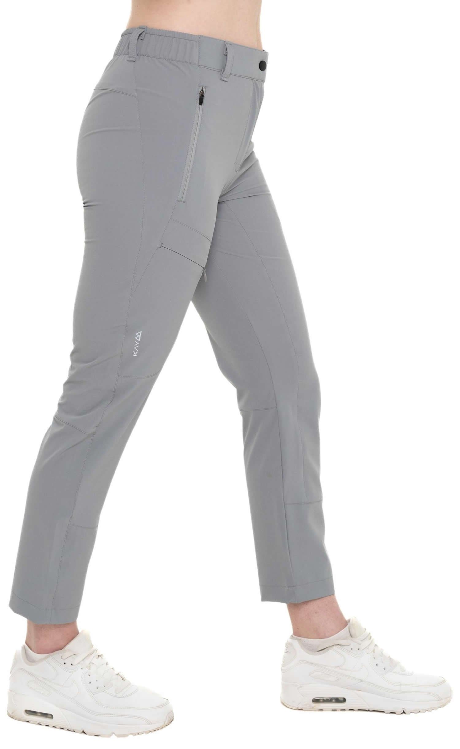 Kaymountain Trekkinghose Damen Trekking Wander Outdoor Hose 7/8 Sierra Light Stone Grey 42