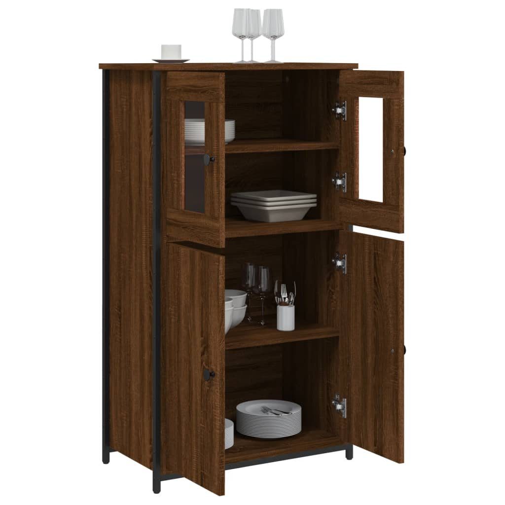 vidaXL Anrichte Highboard Braun Eichen-Optik 62x32x106,5 cm Holzwerkstoff Glas Vitrine
