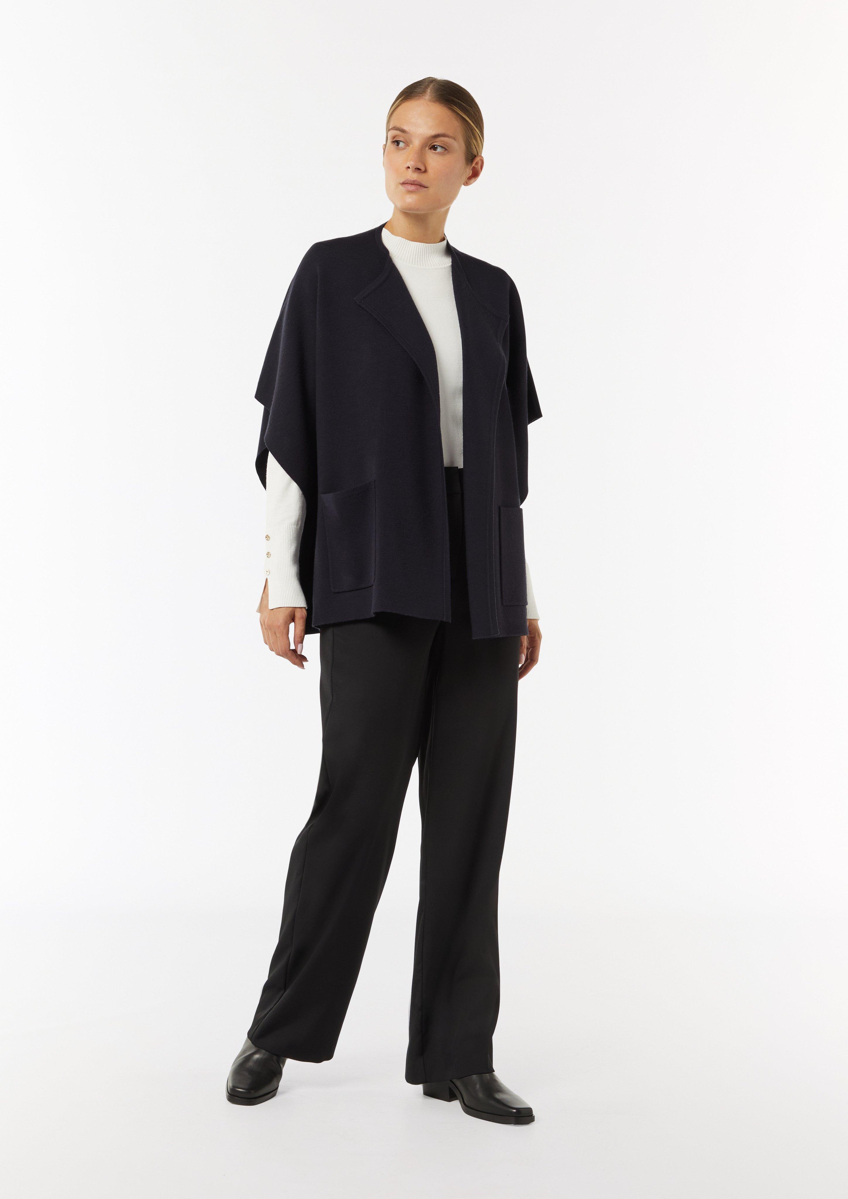 Poncho aus Viskosemix - navy