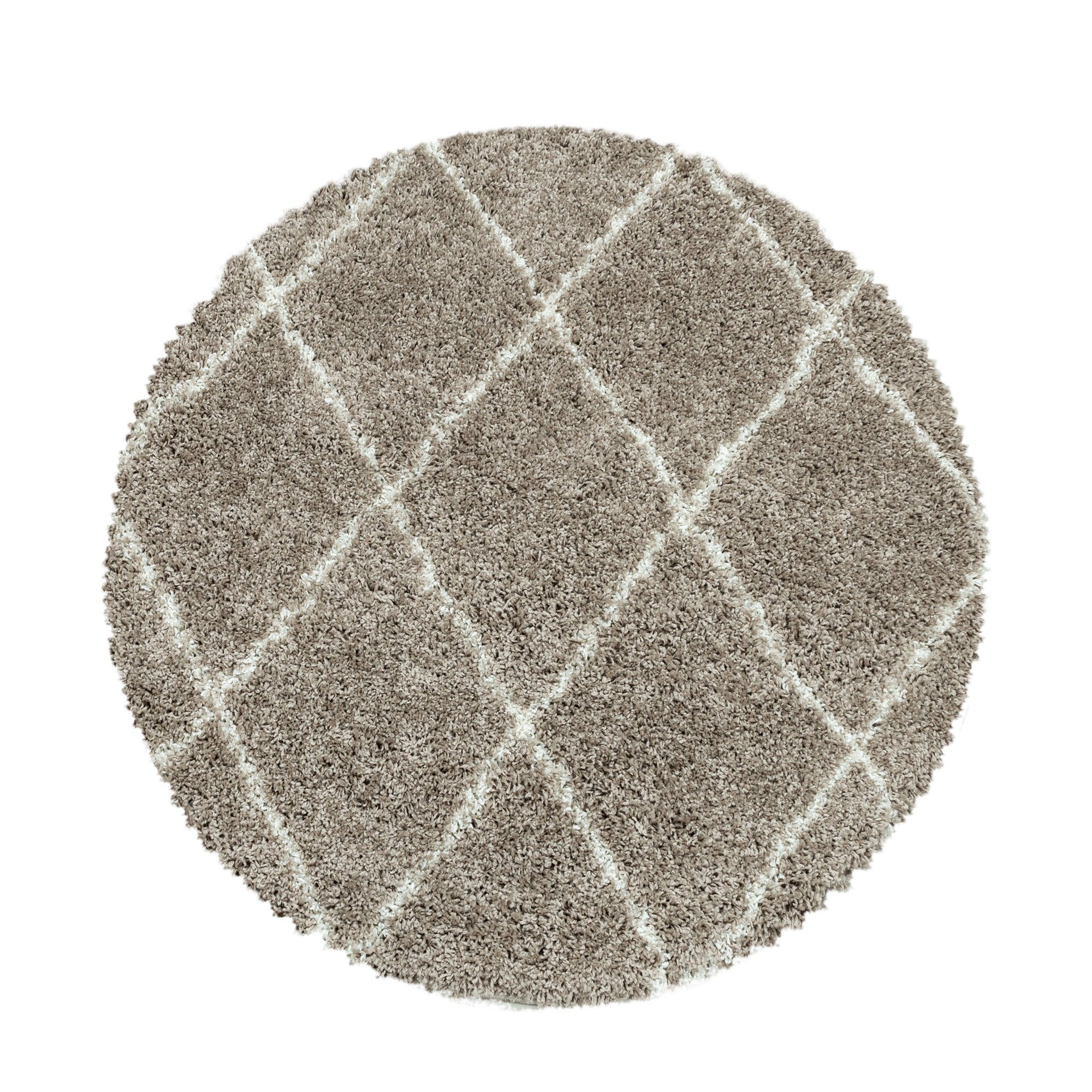 Teppich Geometrisch Design, Teppium, Rund, Höhe: 30 mm, Teppich Wohnzimmer