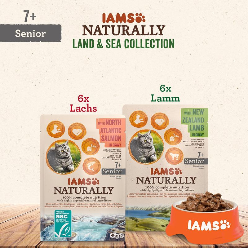 IAMS Naturally Senior Cat Land & Sea Collection