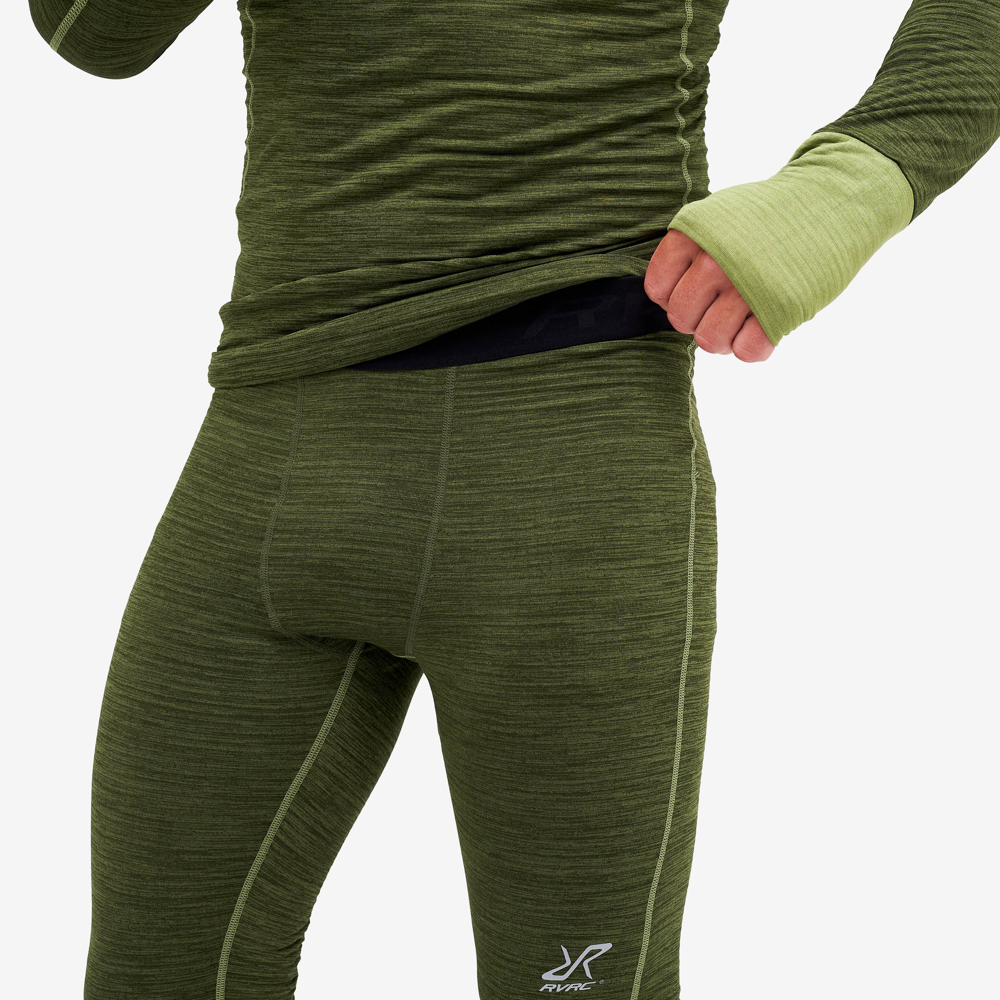 Hiball Waffle Base Layer Set Homme Olive Night
