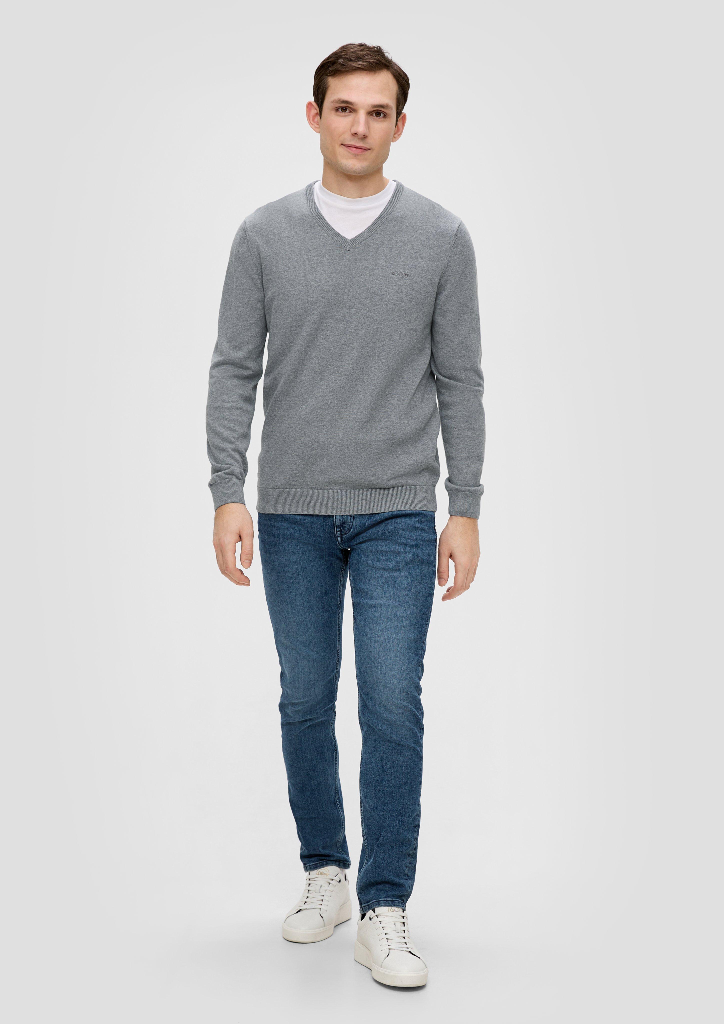 Strickpullover mit Logostickerei  2143174-92W0
