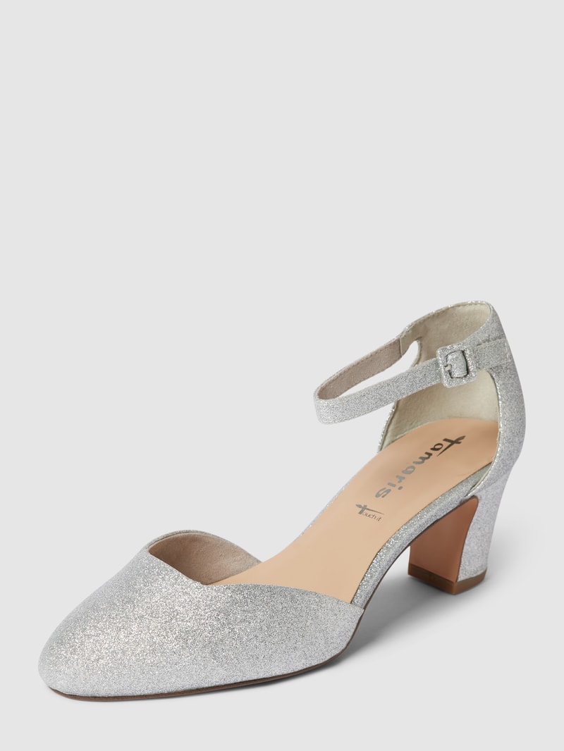 Pumps mit schimmernder Optik in silber