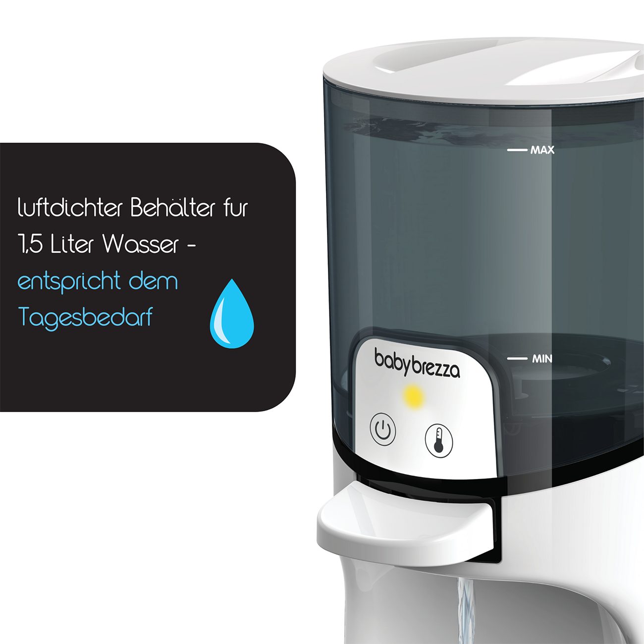 Baby Brezza Babyflaschenwärmer, Instant Warmer - sofort warmes Wasser mit der idealen Temperatur