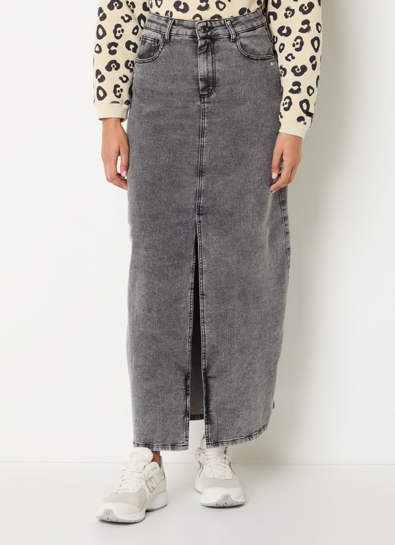 Fustă midi din denim 10DAYS cu crăpătură