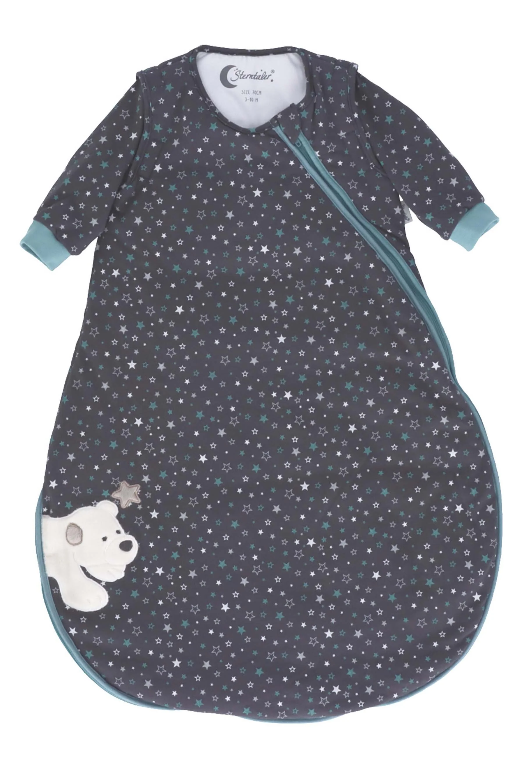 Schlafsack 90cm Eisbär Elia mit abnehmbaren Ärmeln