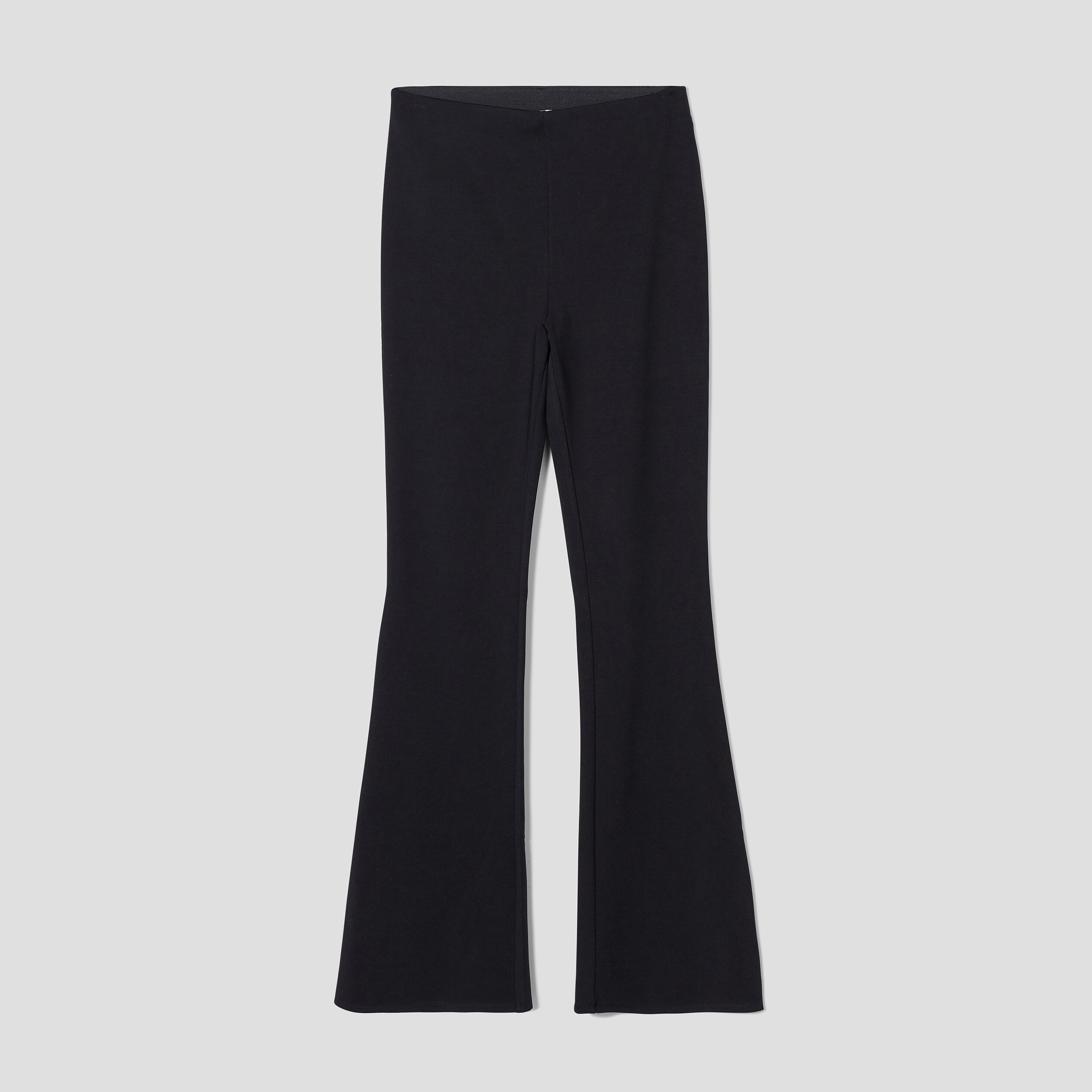 Pantalon flare taille haute élastiquée noir femme | La Halle