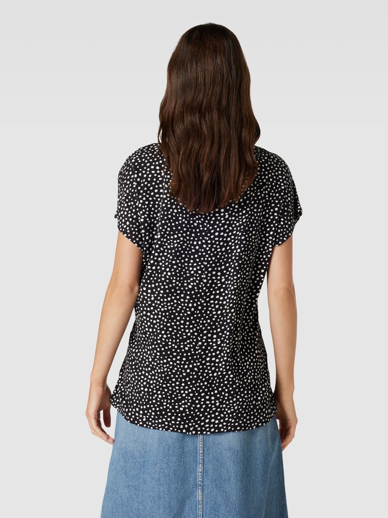 Blusenshirt mit Rundhalsausschnitt in schwarz