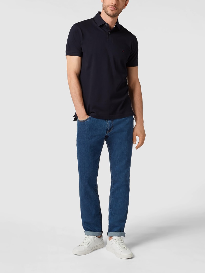 Regular Fit Poloshirt aus Piqué in marineblau