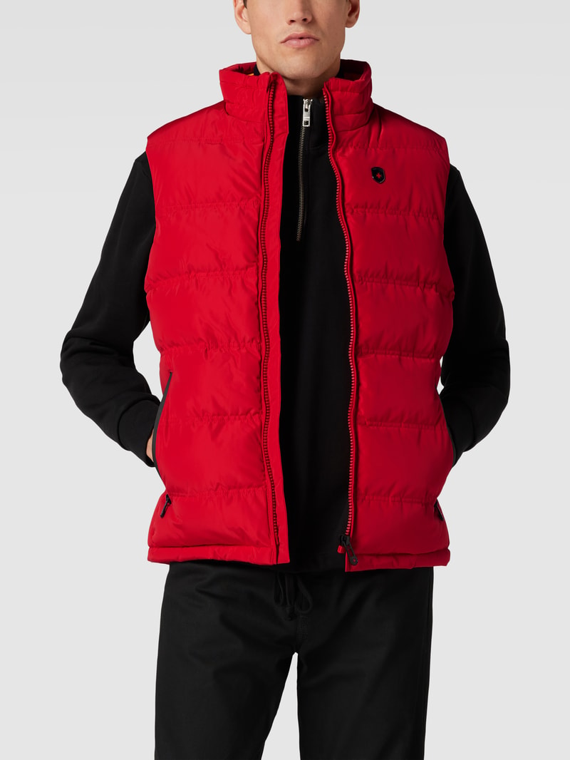 Steppweste mit Label-Applikation Modell 'SNOWDOME VEST' in rot