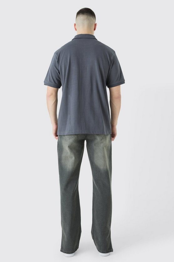 Tall Poloshirt mit Knopfleiste