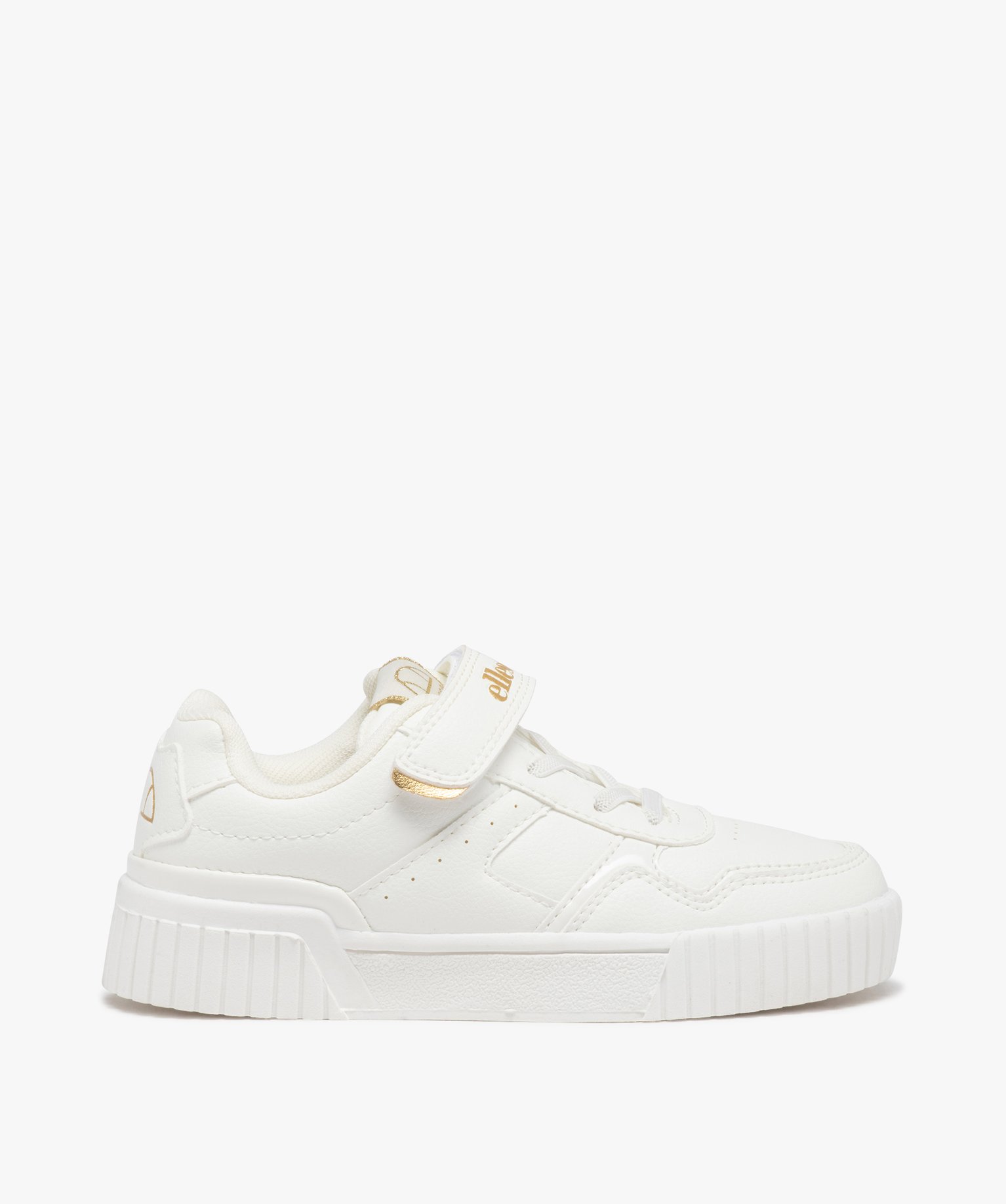 Baskets fille unies à semelle épaisse et à scratch - Ellesse blanc | GEMO