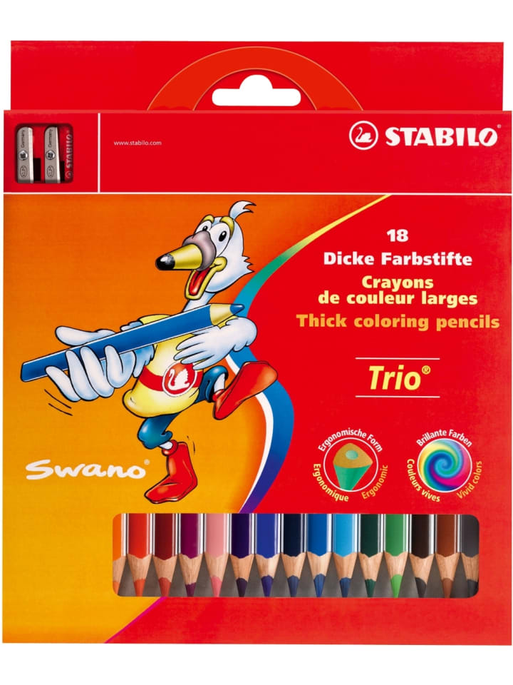 STABILO Dreikant-Buntstift Trio dick Kartonetui mit 18 Stiften und 1 Spitzer günstig kaufen onesize