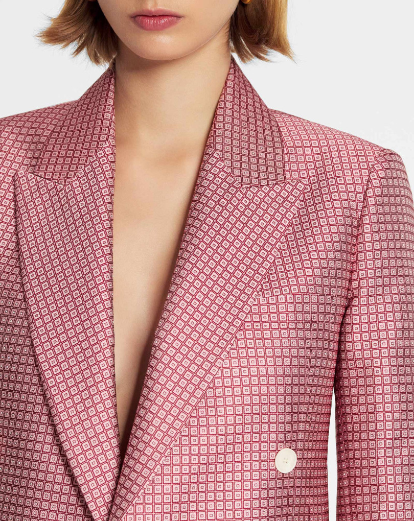VESTE A DOUBLE BOUTONNAGE IMPRIMEE