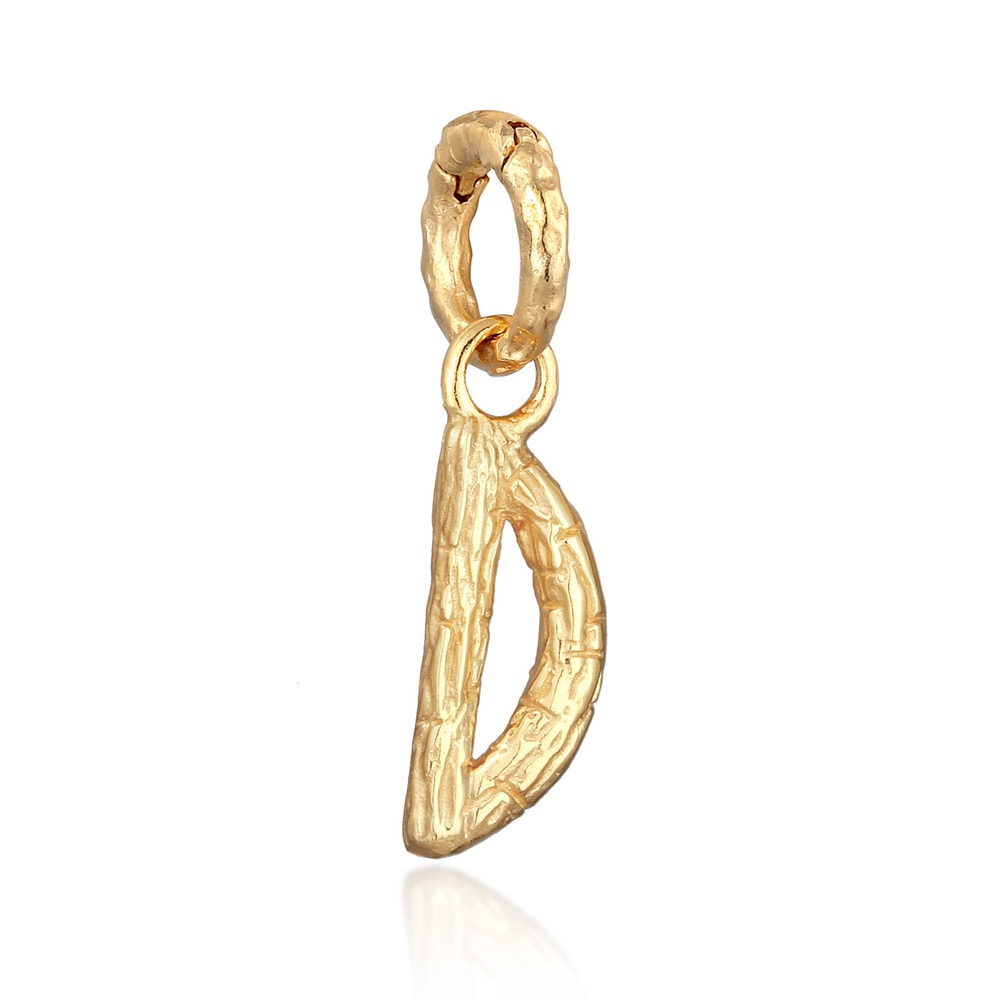 Elli Elli Pendentif Femmes Lettre D Organic look en argent sterling 925 plaqué or Pendentif