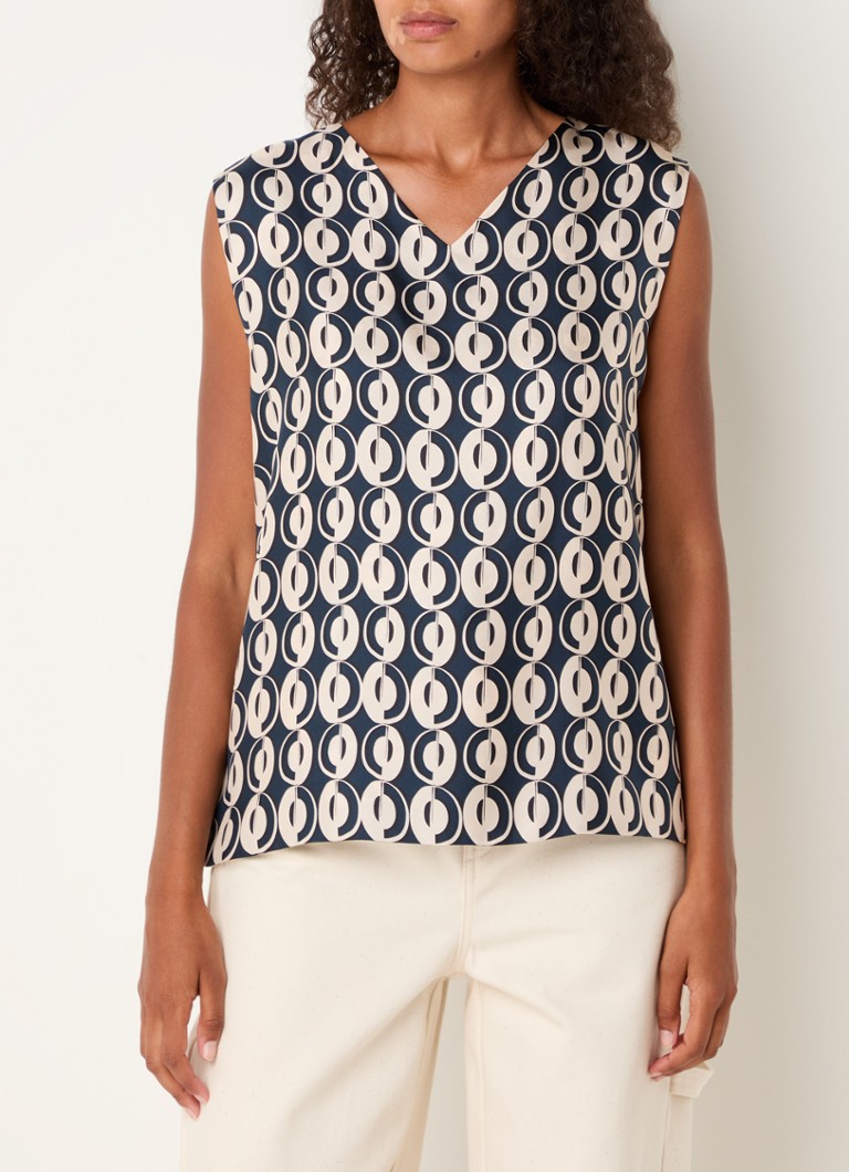MaxMara Timetop αναστρέψιμο μεταξωτό τοπ με τύπωμα