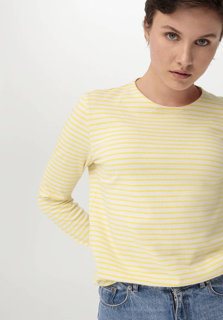 Langarm-Ringelshirt aus reiner Bio-Baumwolle