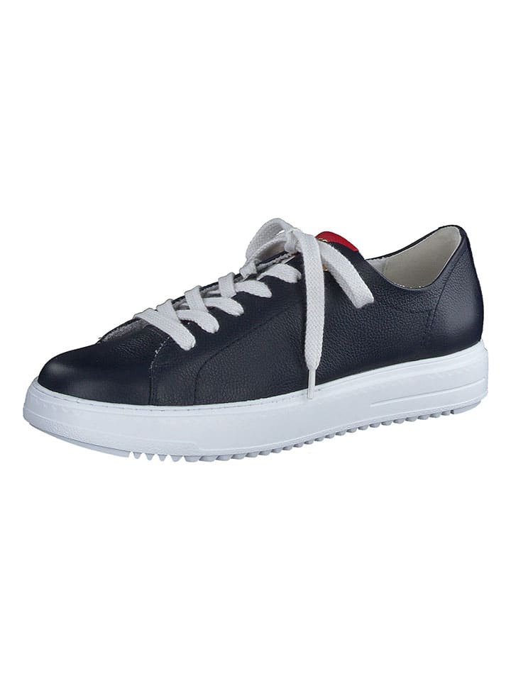 Paul Green Leder-Sneakers in Dunkelblau günstig kaufen