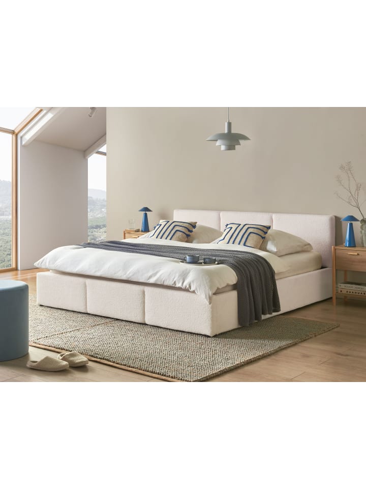 Beliani Doppelbett BOUSSE in Weiß - (W) 191 x (H) 79 x (L) 219 cm günstig kaufen onesize
